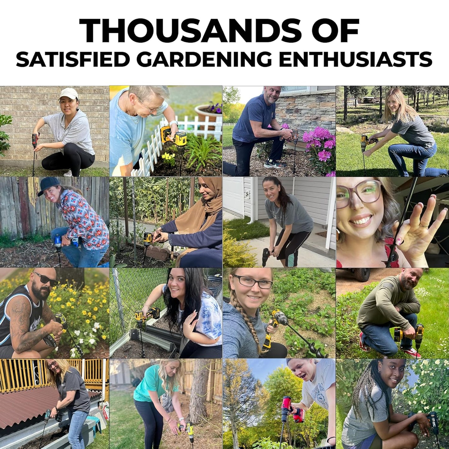 K-Brands 1.6 x 16 Inch Auger Drill Bit for Planting - Garden Spiral Hole & Bulb Planter Tool - Fits 3/8 Inch Hex Drive