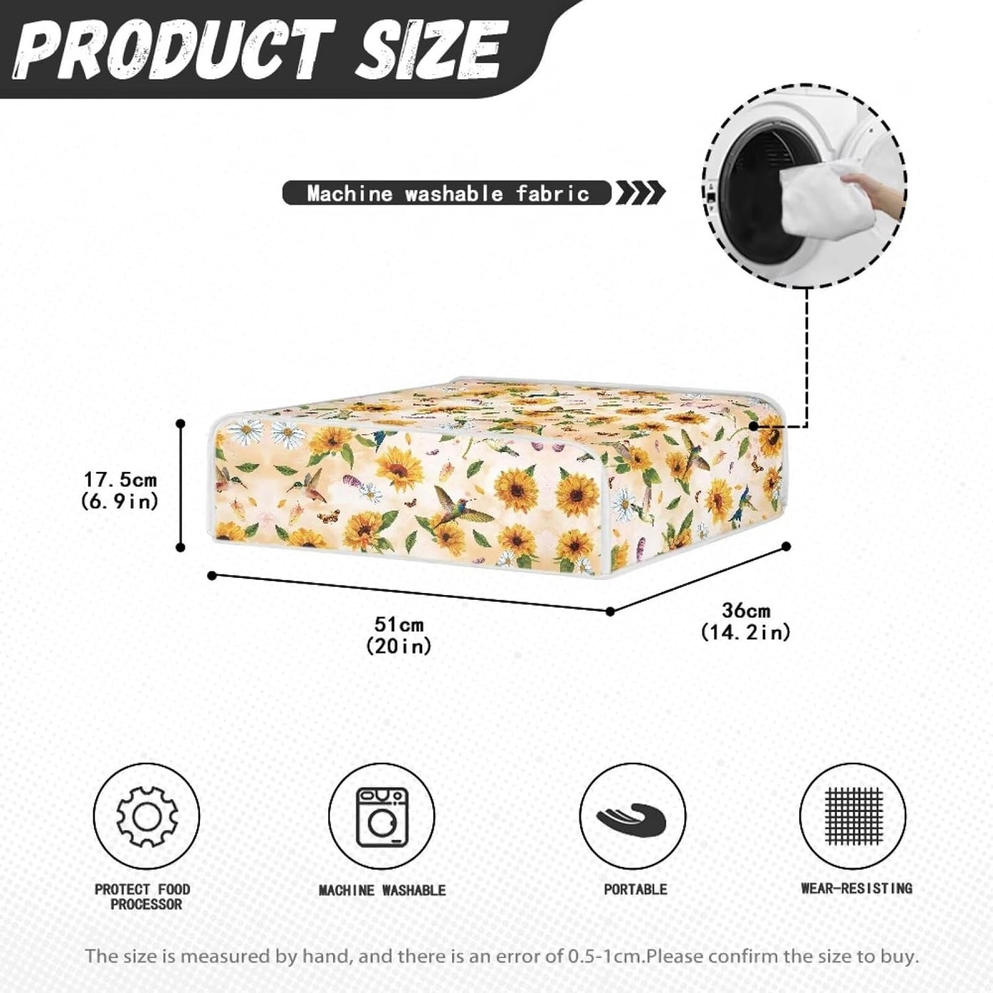 Kathyboom Bird Sunflower Grill Pan and Griddle Cover - Durable Lightweight Protective Cover for Pizza and Sandwich Makers - Easy to Clean, Large Size