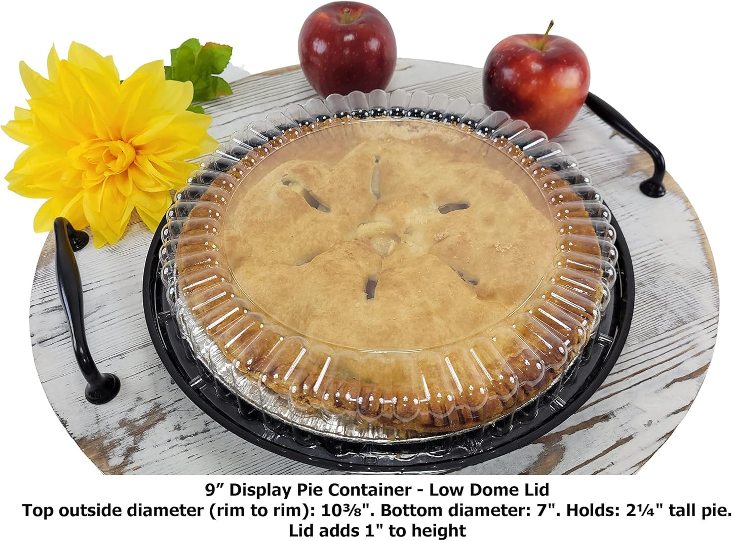 KitchenDance 9 Inch Pie Pan Combo Pack with Carriers - Set of 10 Baking Pans with Low Dome Lids and Containers - Ideal for Baking and Cooking