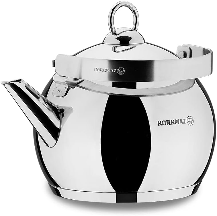 Korkmaz Tombik Stainless Steel Tea Kettle - 2.10 Quart Capacity