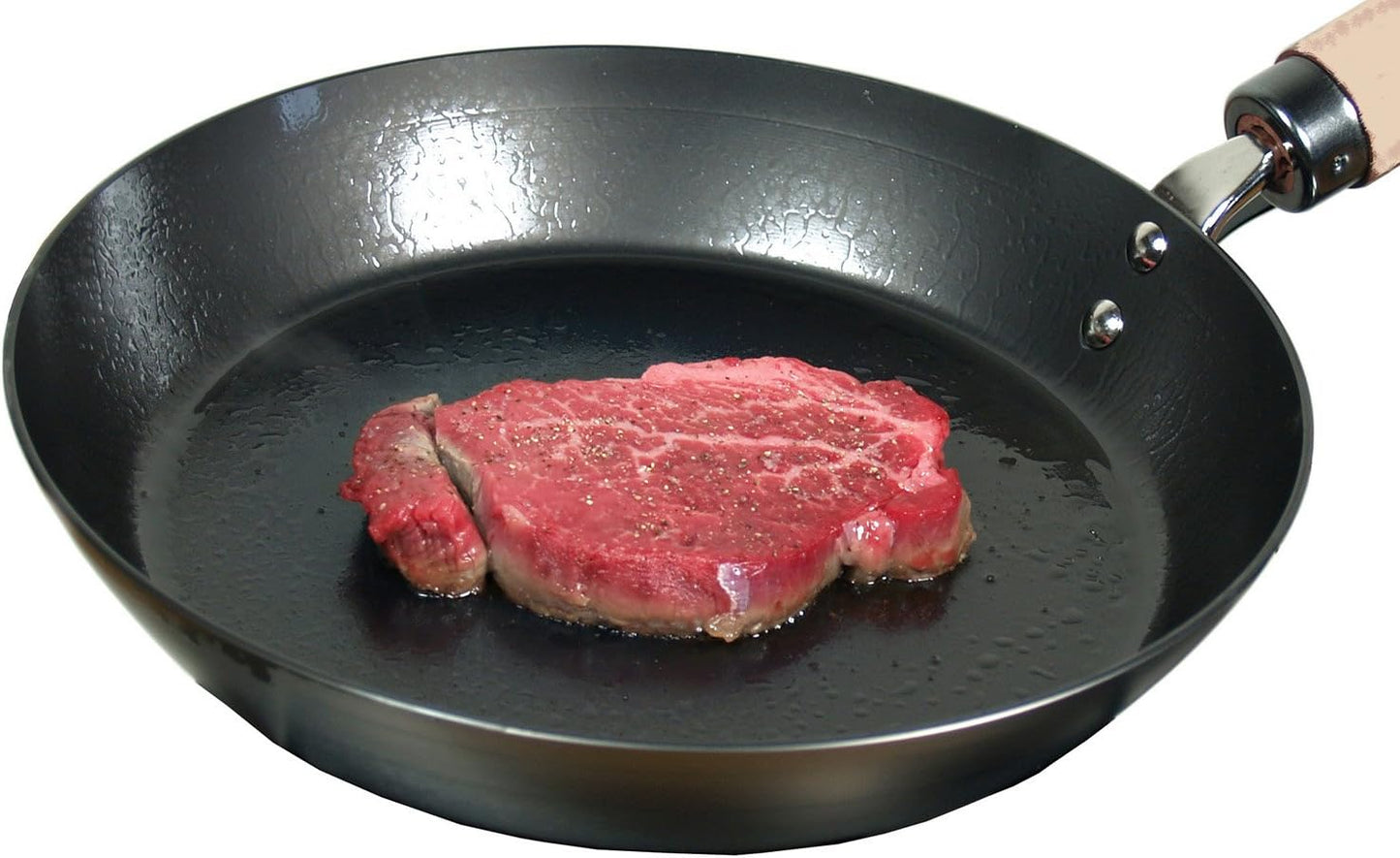 Kyoku Japan River Light J2326 Iron Frying Pan - 10.2 inches - Nitrided Iron Plate - IH Compatible & Rust Resistant - Made in Japan