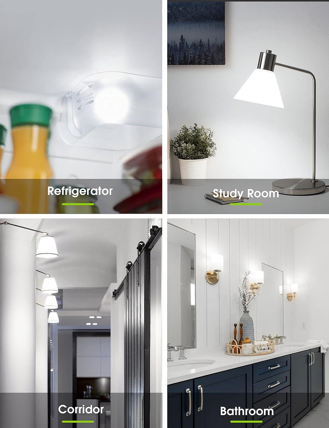 LED Refrigerator Light Bulb 40W Equivalent Waterproof 120V A15 Fridge Bulbs 5W E26 Daylight White 5000K for Home Kitchen Lighting - Non-dimmable, Pack of 2