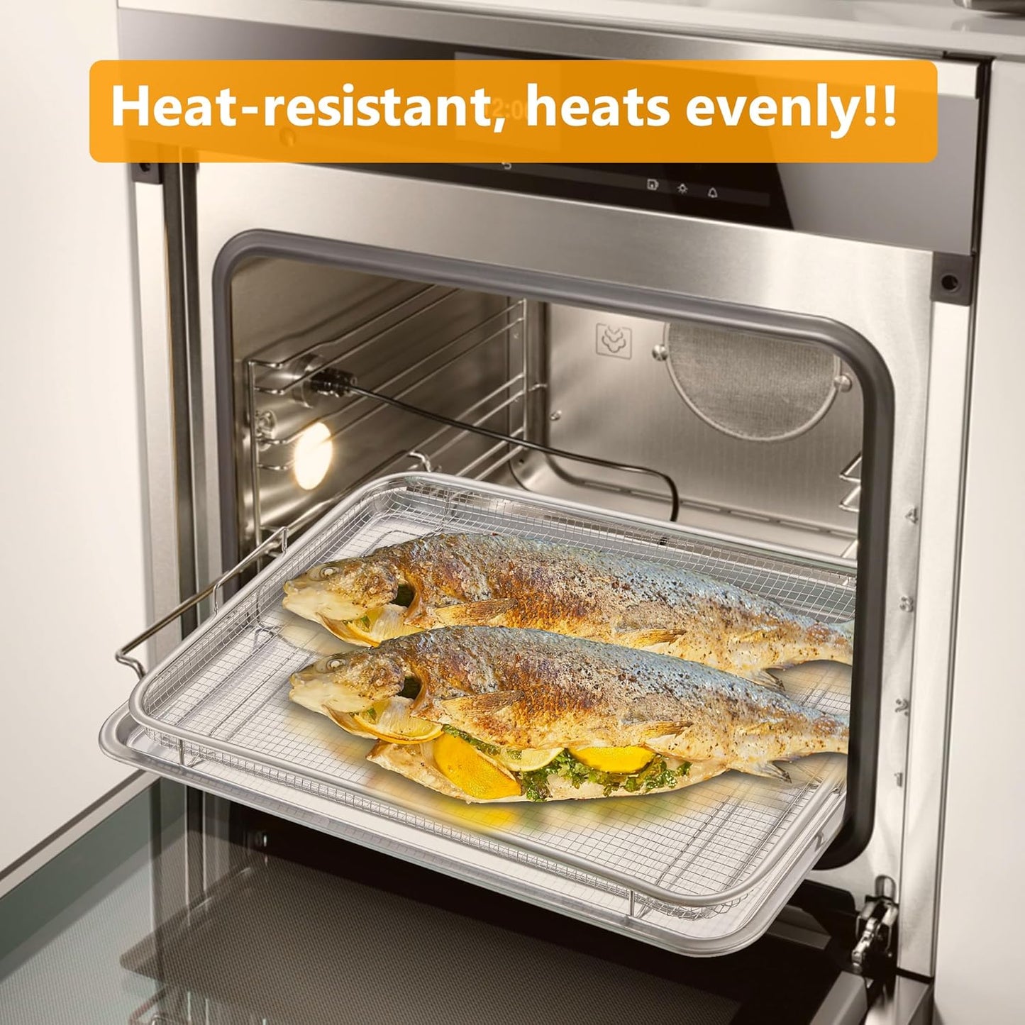 LGX Air Fryer Basket for Oven - Large Tray Set with 30 Parchment Papers - 18.5" x 12.8" - Ecookware