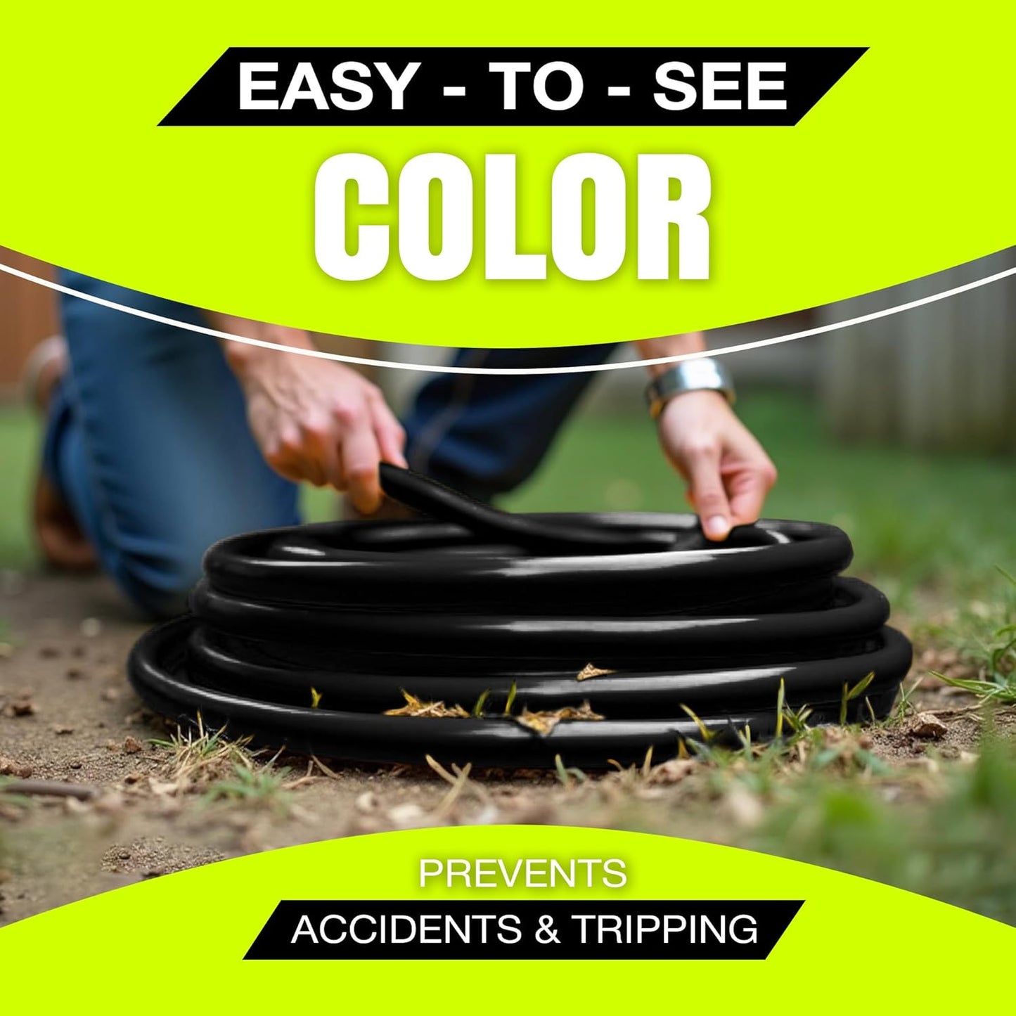 LifeSupplyUSA 3ft Waterproof Outdoor & Indoor Power Extension Cord - 3 Prong, 3-Outlet, SJTW, 12 Gauge, 15 AMP - 125V, 1875W, Black