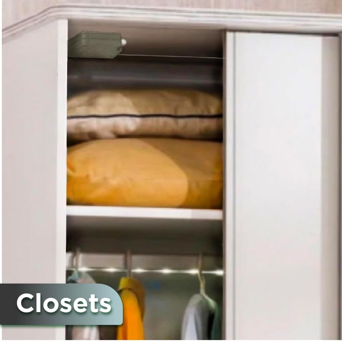Lily's Home Automatic Sliding Screen Door Closer - Storm & Cabinet Doors, Punch-Free, Adjustable Speed & Strength, Gray