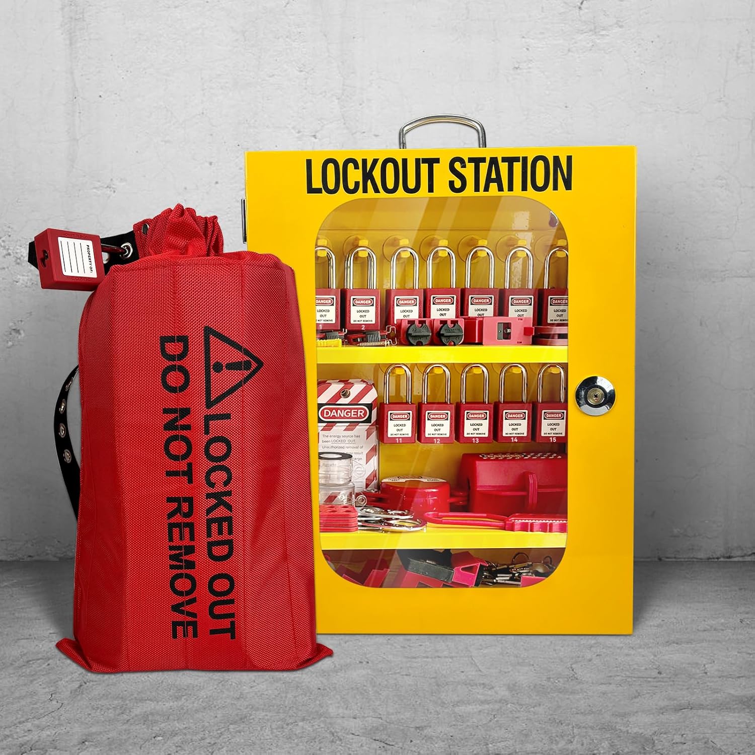 Lockout Tagout Station Kit - 138 Pieces, Safety Padlocks, Lockout Hasp, Lock Out Tags, Circuit Breaker Lock, Cable Lock - BULANGDI BULANGD Cabinet - WildKart