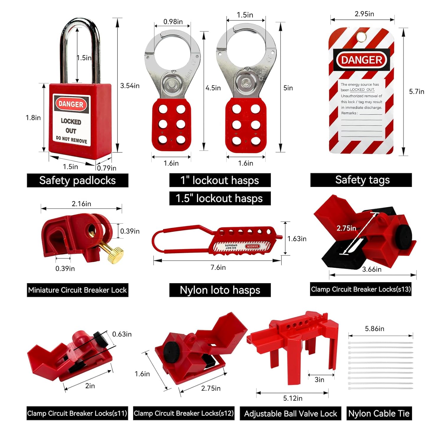 Lockout Tagout Station Kit - 138 Pieces, Safety Padlocks, Lockout Hasp, Lock Out Tags, Circuit Breaker Lock, Cable Lock - BULANGDI BULANGD Cabinet - WildKart
