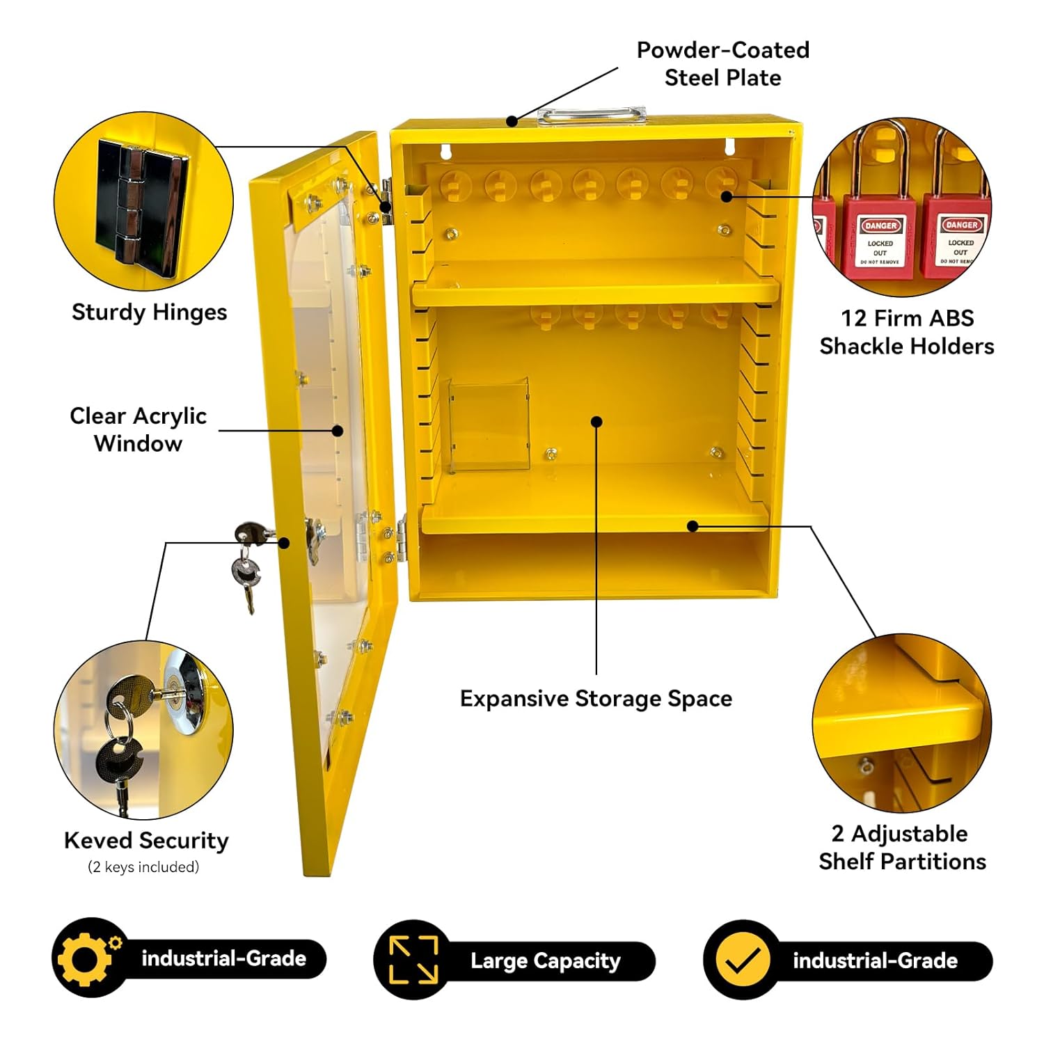 Lockout Tagout Station Kit - 138 Pieces, Safety Padlocks, Lockout Hasp, Lock Out Tags, Circuit Breaker Lock, Cable Lock - BULANGDI BULANGD Cabinet - WildKart