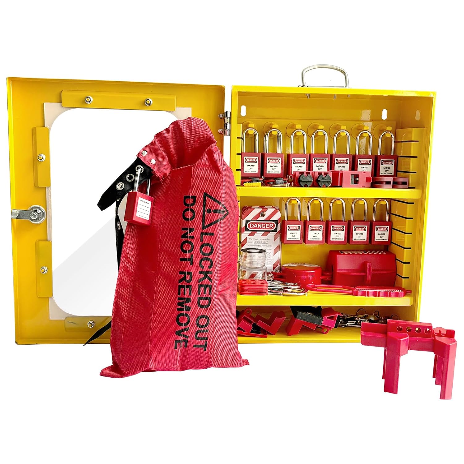 Lockout Tagout Station Kit - 138 Pieces, Safety Padlocks, Lockout Hasp, Lock Out Tags, Circuit Breaker Lock, Cable Lock - BULANGDI BULANGD Cabinet - WildKart