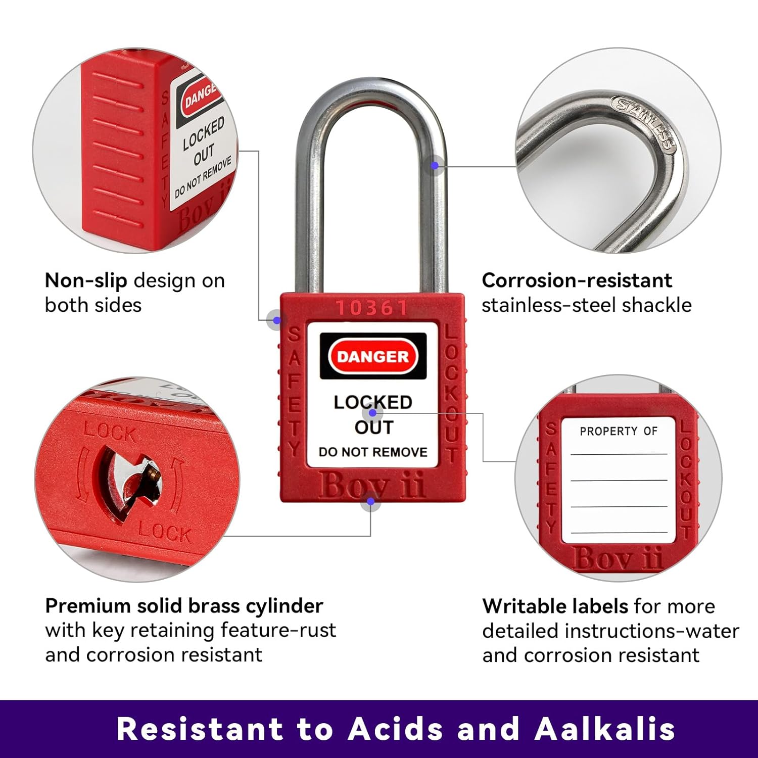 Lockout Tagout Station with 5 Padlocks, 2 Hasps, 25 Tags, 25 Ties - OSHA Compliant Lockout Safety Supply - WildKart