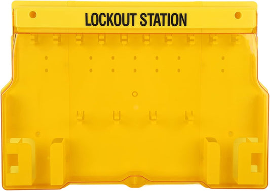 Lockout Tagout Station with Cover, Holds 10 Padlocks & 4 Hasp Locks - Visual Management Board for Lockout Tagout