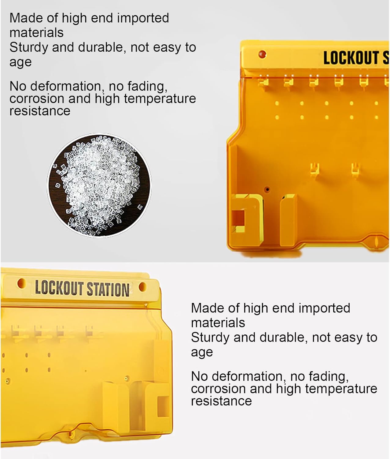 Lockout Tagout Station with Cover, Holds 10 Padlocks & 4 Hasp Locks - Visual Management Board for Lockout Tagout