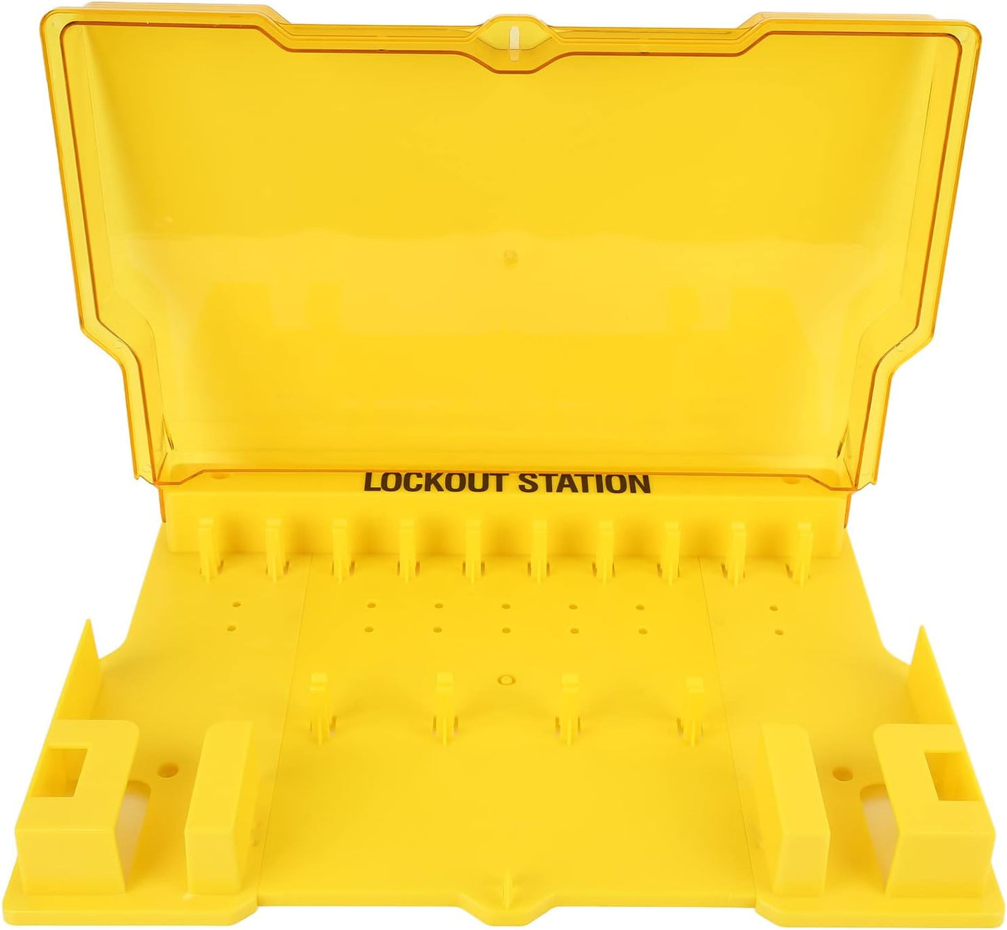Lockout Tagout Station with Cover, Holds 10 Padlocks & 4 Hasp Locks - Visual Management Board for Lockout Tagout