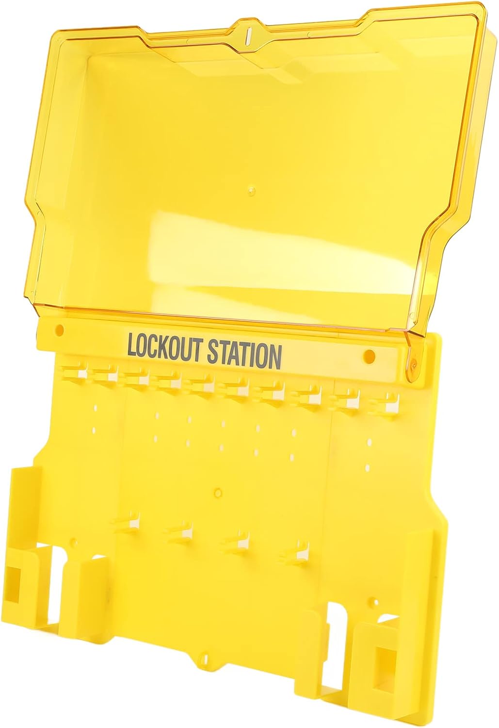 Lockout Tagout Station with Cover, Holds 10 Padlocks & 4 Hasp Locks - Visual Management Board for Lockout Tagout