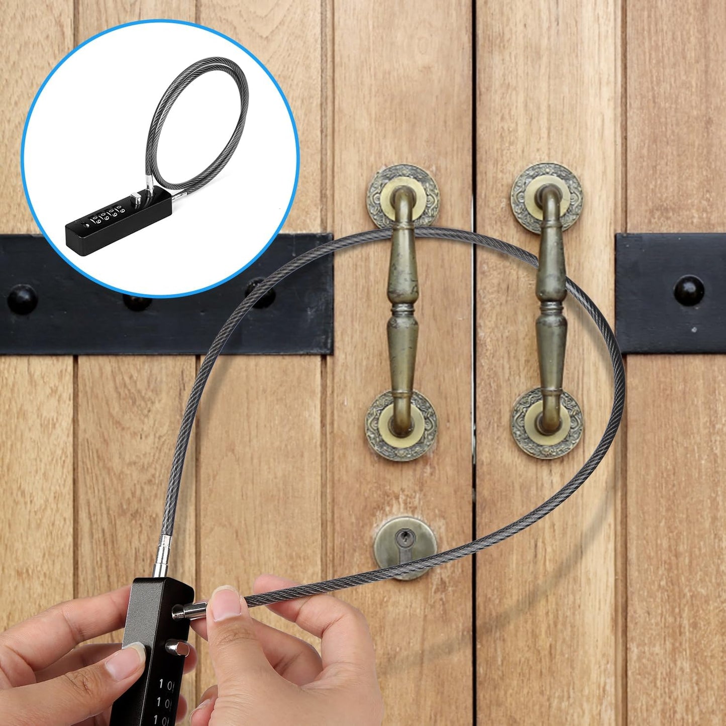 LUTER 4 Digit Combination Cable Lock for Bike Outdoors - Resettable Steel Lock for Gates, Cabinets, & More - 23.6 inch Black Cable Lock