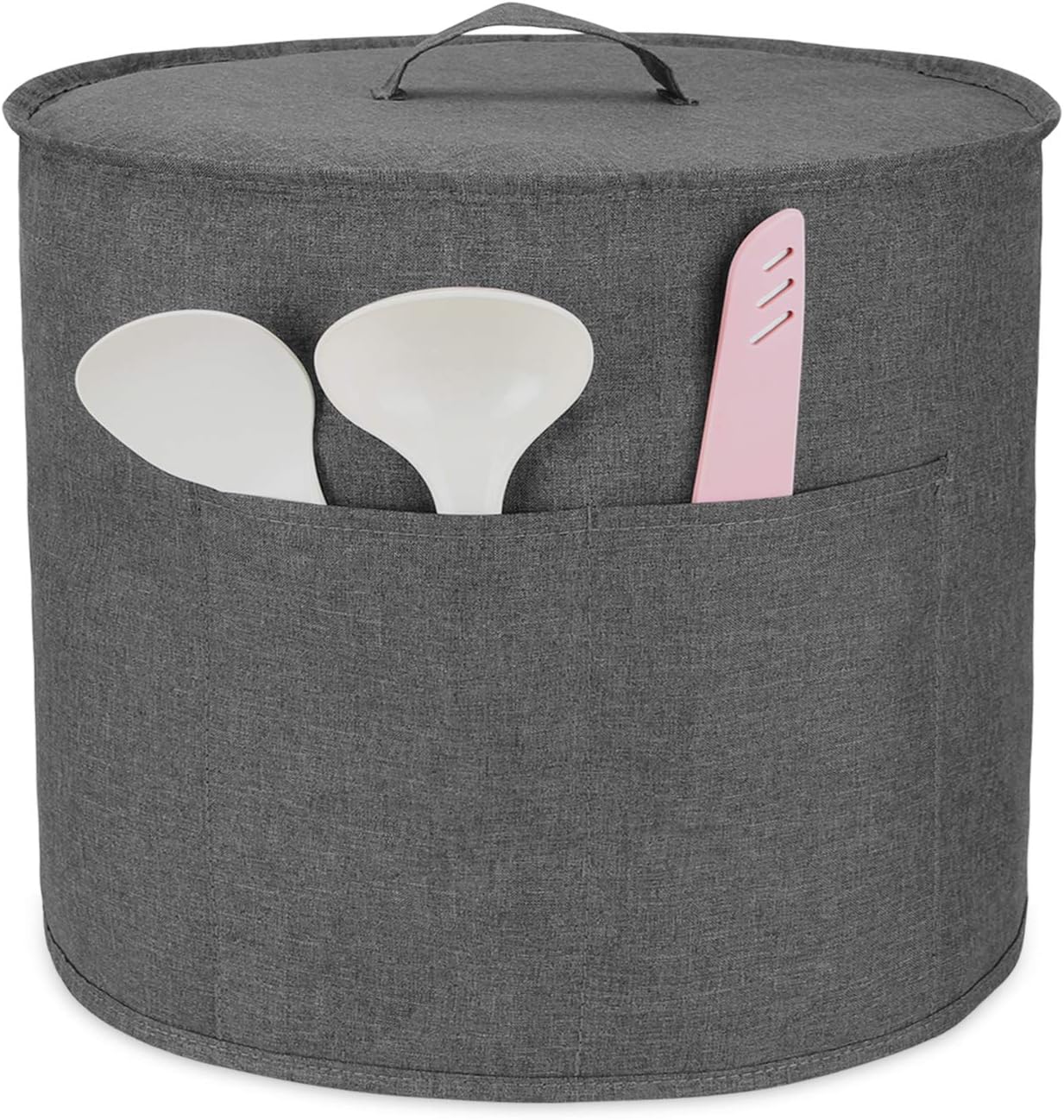 Luxja Gray Dust Cover for 8 Quart Instant Pot with Pockets - Compatible with Extra Accessories