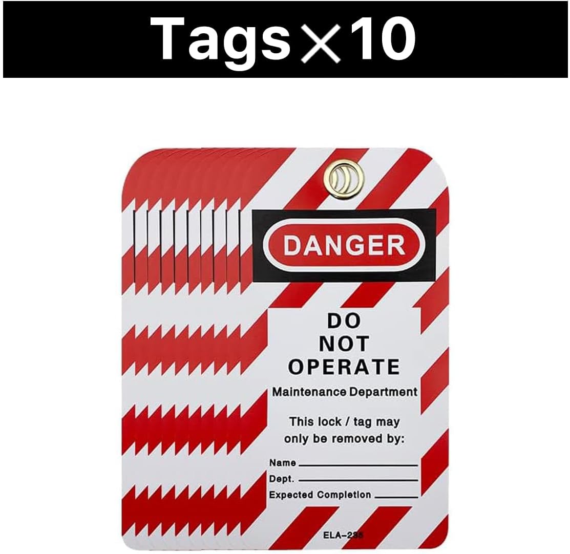 MACCANN&ESSIN Lockout Tagout Locks Set - 20 Piece Kit with Red Loto Locks, Tags, and Group Lock Box - OSHA Compliant Safety Padlocks