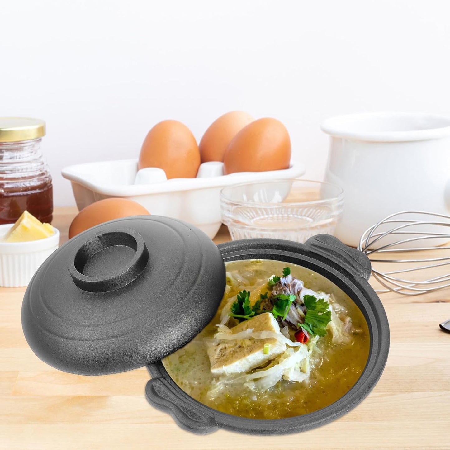 MAGICLULU 1pc Multi-Functional Aluminum Alloy Cooking Pot with Lid - Ideal for Baking, Steaming, Frying, and Simmering