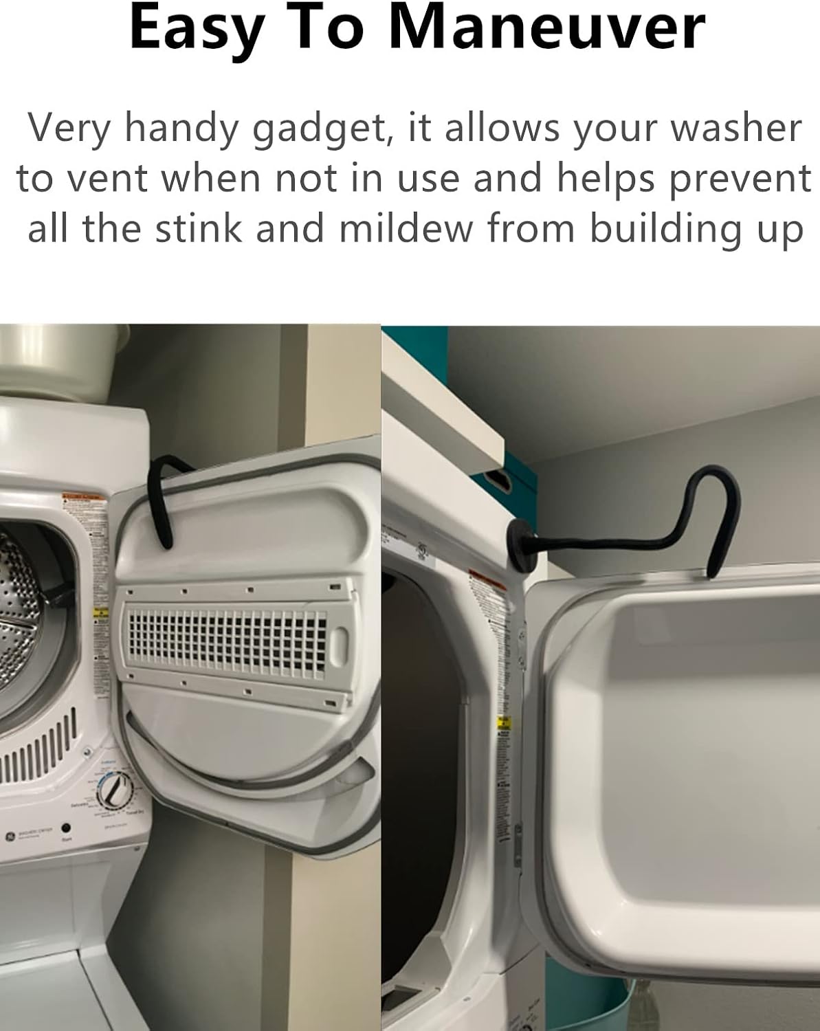 Magnetic Front Load Washer Door Holder - Keep Washing Machine Door Open with Flexible Prop - Fits Most Models
