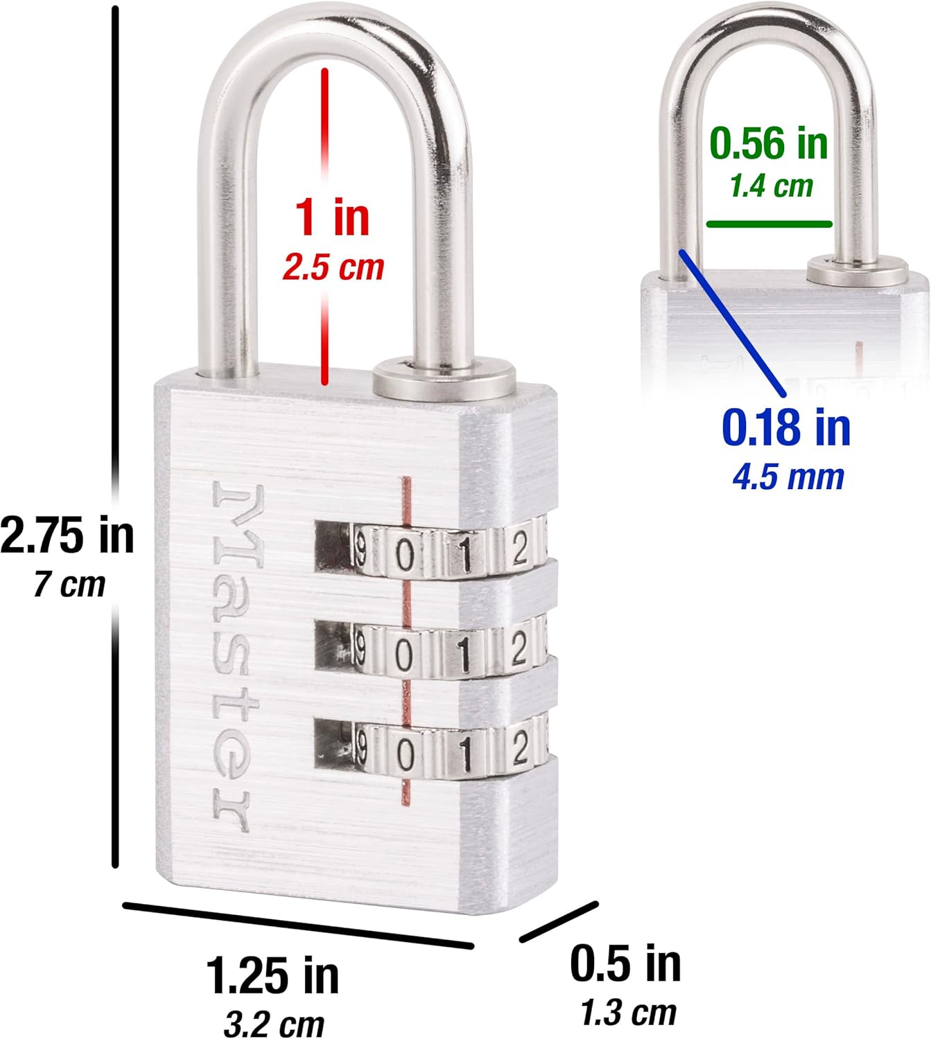 Master Lock 630D Aluminum Combination Lock - Set Your Own Code, 1-3/16" Wide - WildKart