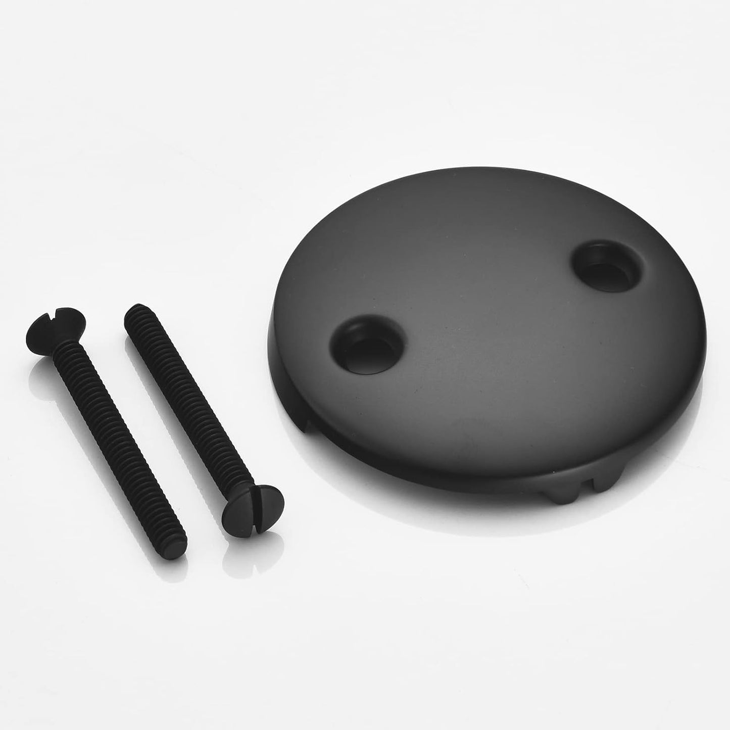 Matte Black 2 Hole Bathtub Overflow Plate - 3-3/16 Inches Diameter