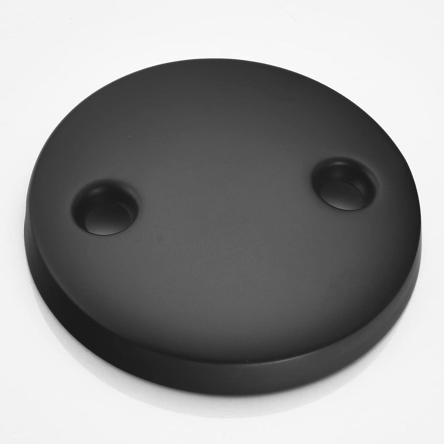 Matte Black 2 Hole Bathtub Overflow Plate - 3-3/16 Inches Diameter