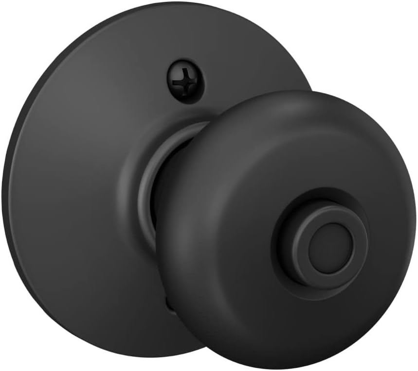 Matte Black Schlage F40 PLY 622 Plymouth Door Knob for Bed & Bath Privacy Lock - WildKart