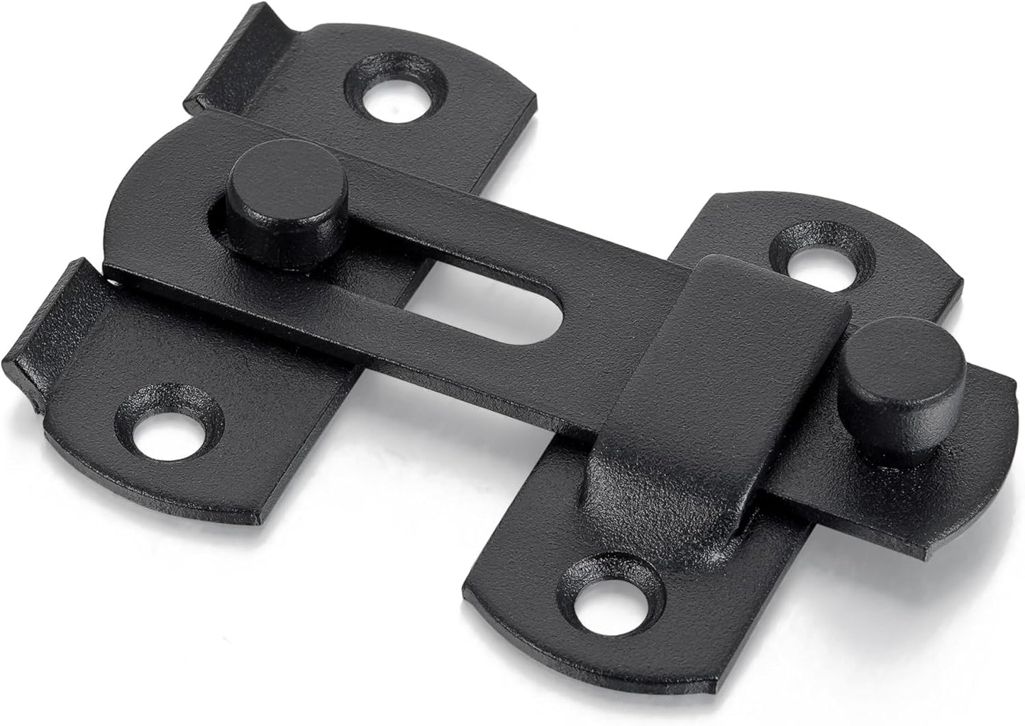 Matte Black Stainless Steel Barn Door Latch Set - 4 Pack, 2.75" x 2.02" Bi-fold Lock for Sliding Doors, Antique Closet Wine Cabinet Gate Latches