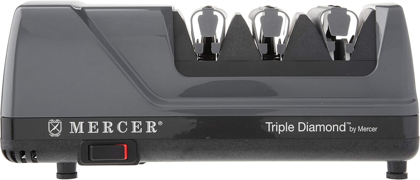 Mercer Culinary Electric Knife Sharpener with Triple Diamond 3-Stage Sharpening System