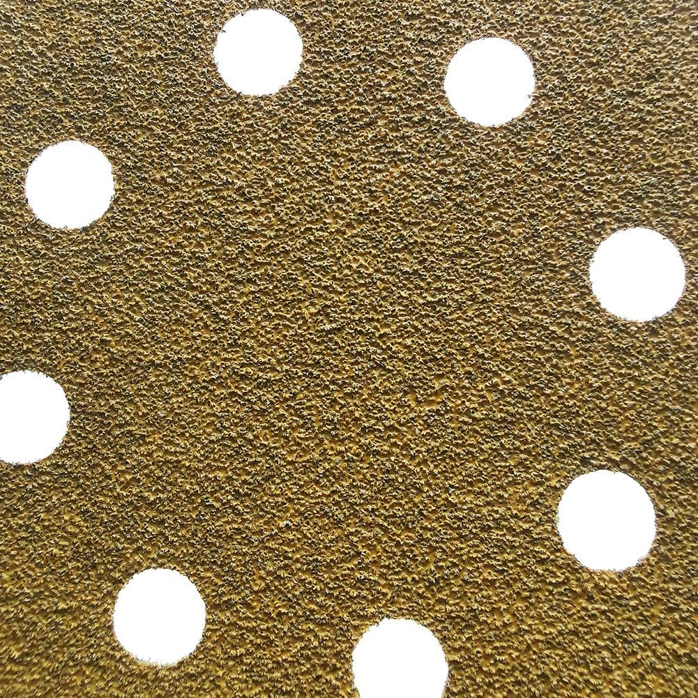 Mestool 58-AP Gold 5-Inch 8-Hole 60 Grit Dustless Hook&Loop Sandpaper 100-pack
