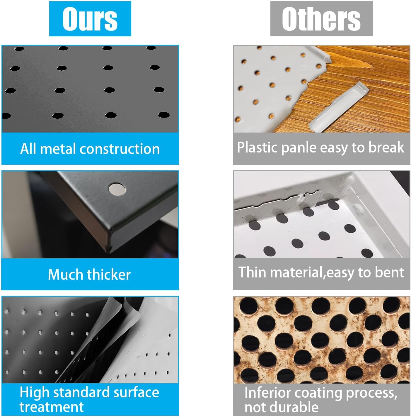 Metal Pegboard Combination Kit for Wall Organization - 4 Pegboards & 17 Accessories - Modular Hanging System for Crafts & Ornaments - 24" x 24" Black Board with Mounting Hardware