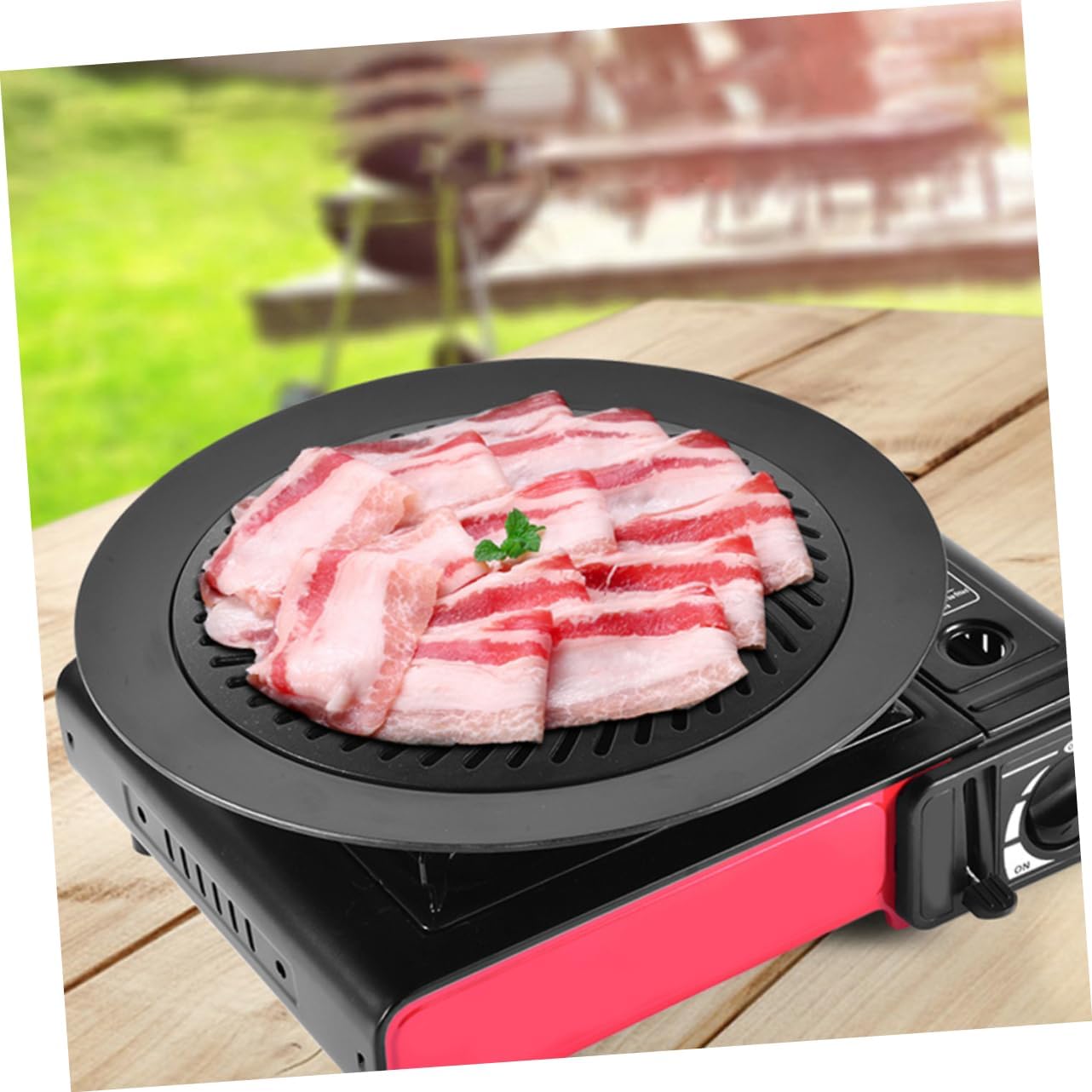MOBUTOFU Non-Stick BBQ Grill Pan Set for Outdoor Grilling and Camping - Barbecue Accessories for Meat and Vegetables