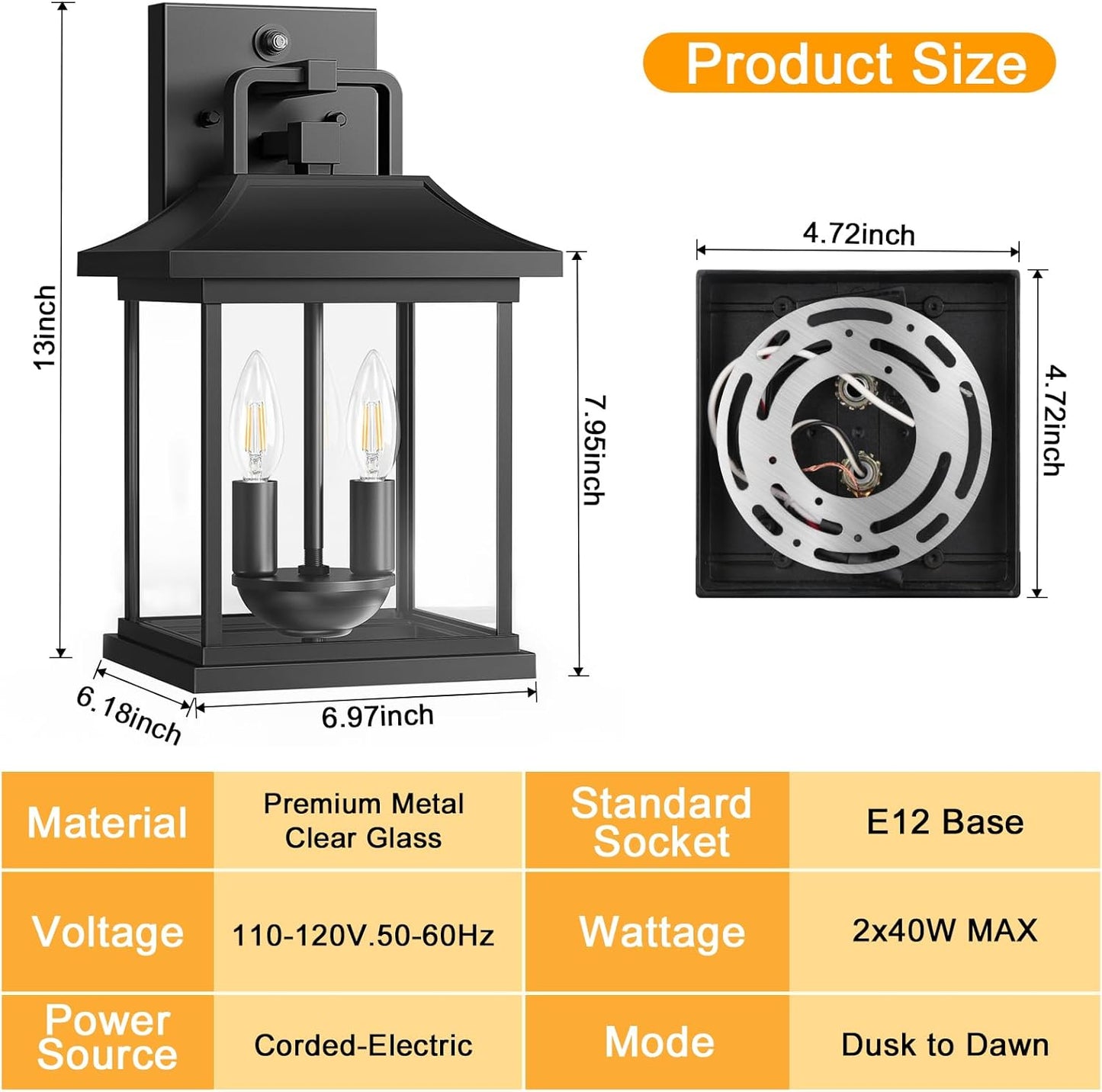 Modern Outdoor Wall Light Fixture with OYKYOHEI Design