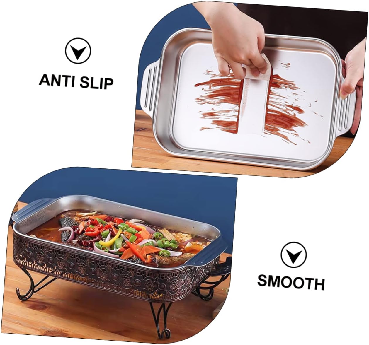 Multi-Purpose Double Handle Fish Steaming Plate for Kitchen Use - Ideal for Serving, Grilling, and Cooking for 1-2 Persons