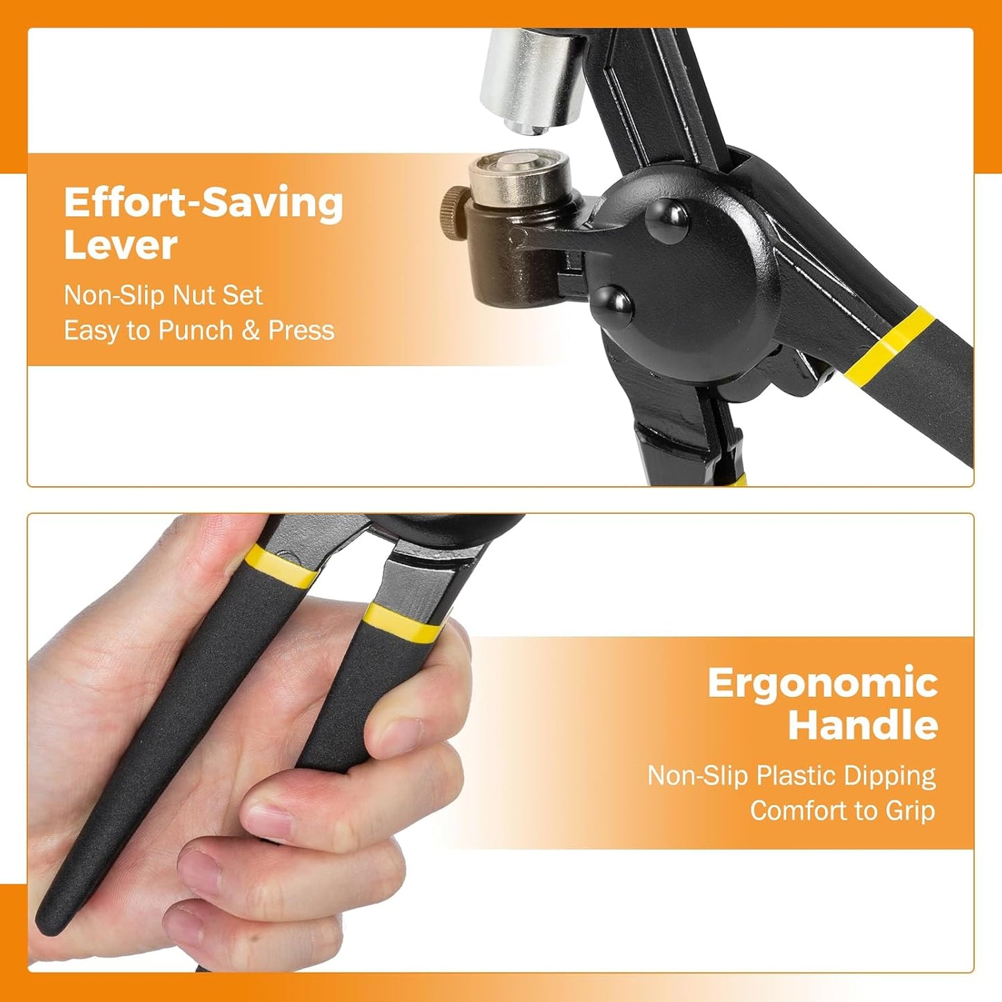 Multi-Size Grommet Tool Kit with 900 Supplies and Hollow Hole Punch Tool for Tarp, Leather, Canvas