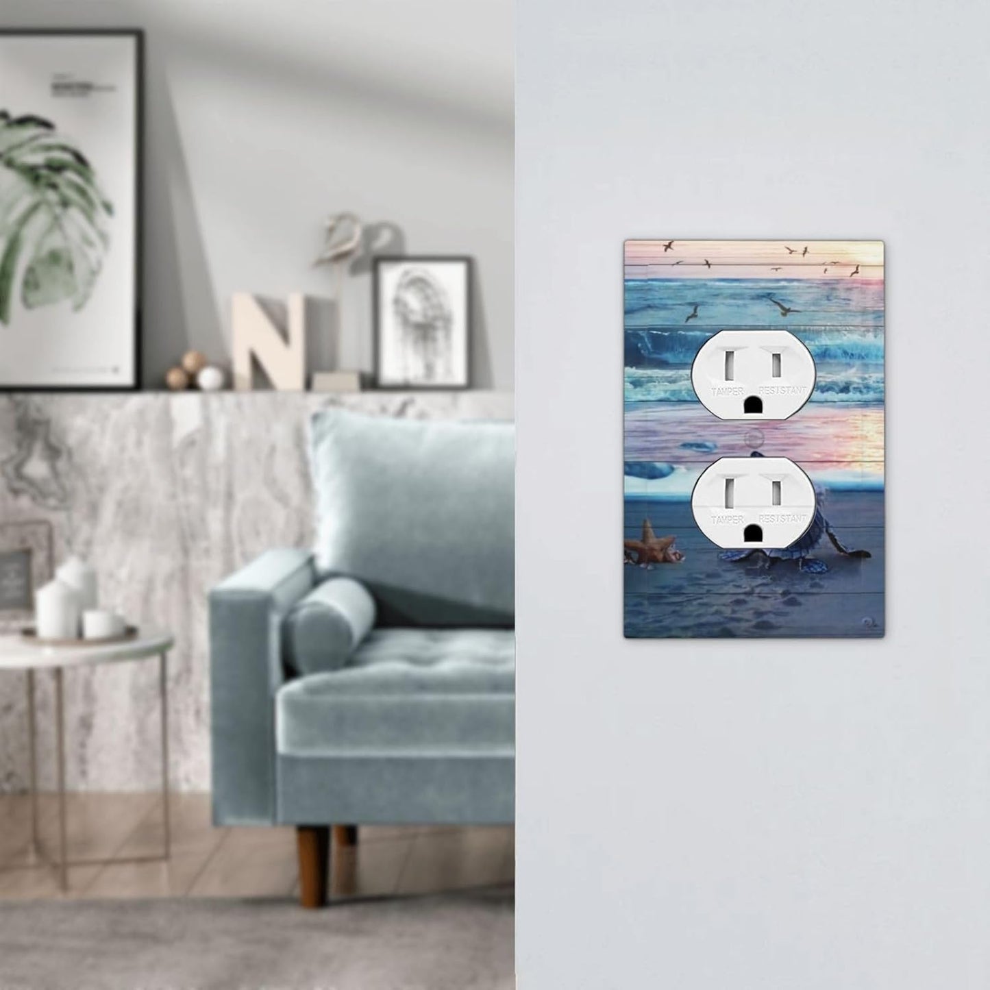 Nautical Sea Beach Turtle Seashells Conch Starfish Ocean Marine Outlet Cover Wall Plate