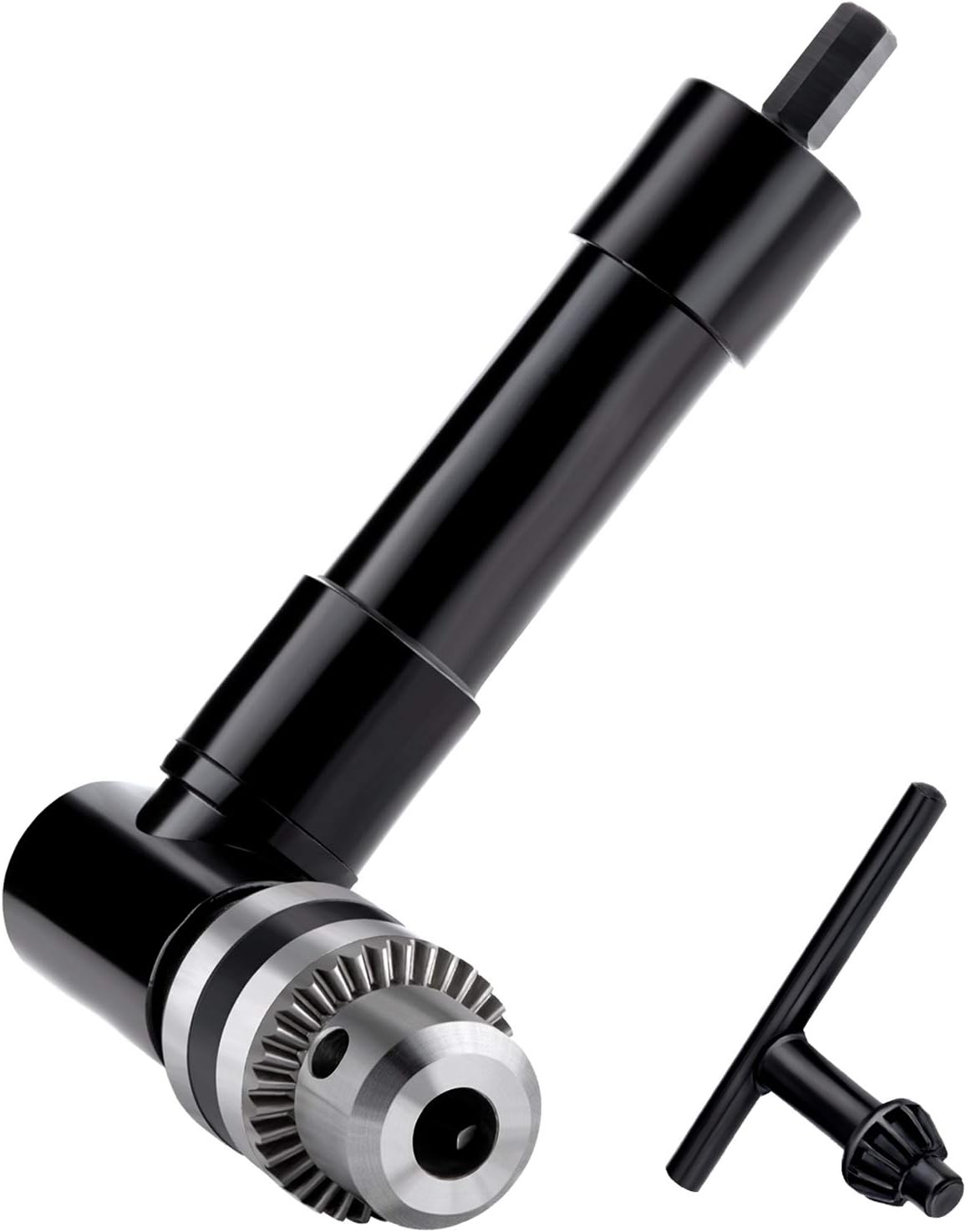 OCGIG Cordless Right Angle Drill Attachment Adapter 90 Degree Chuck Handle 3/8" Keyed Extension - Drilling Tool 1-10mm