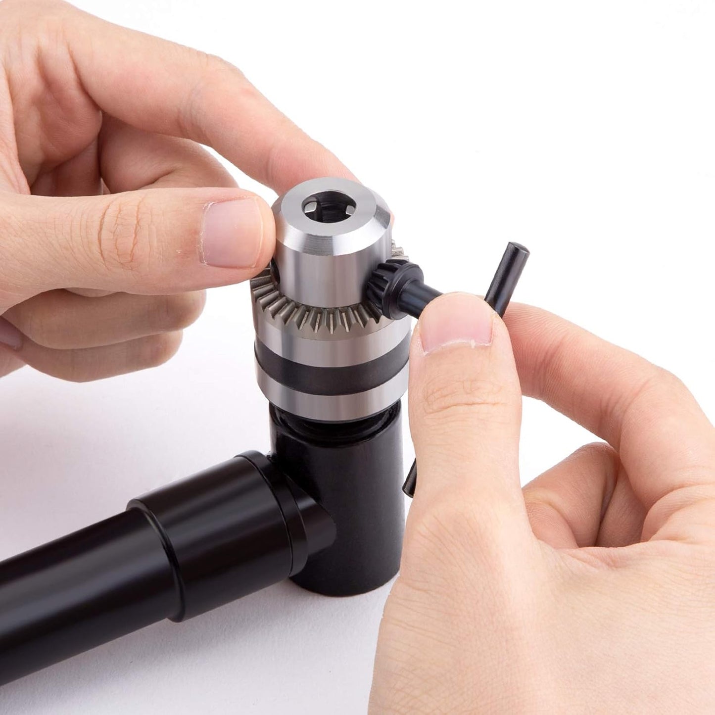 OCGIG Cordless Right Angle Drill Attachment Adapter 90 Degree Chuck Handle 3/8" Keyed Extension - Drilling Tool 1-10mm