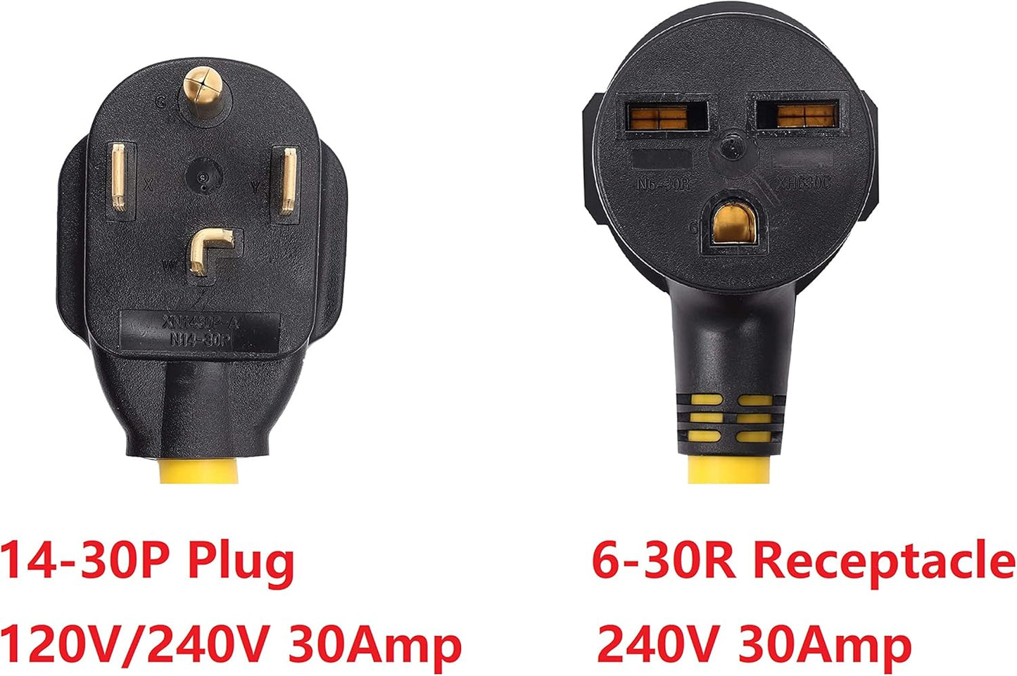 ONETAK NEMA 14-30P to 6-30R 240V 30 Amp Adapter for Generators, Dryers, Welders, and EV Chargers