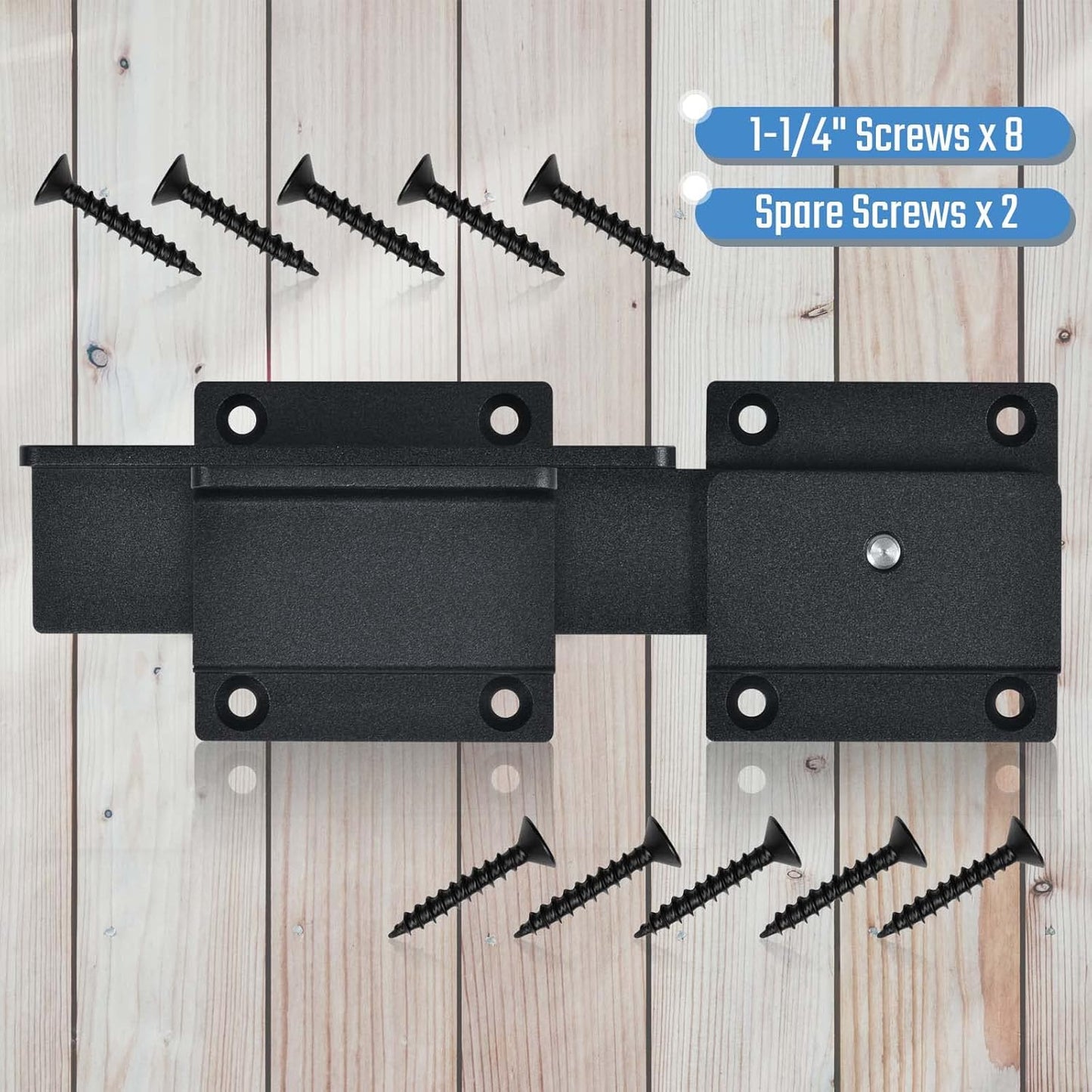 Outdoor Aluminum Flip Gate Latch Lock with Padlock Hole for Wooden Fence - Ideal for Swing Open Gate, Double Gate, Barn Door, Shed, Vinyl Fence, Yard - Black (1 Pack) - WildKart