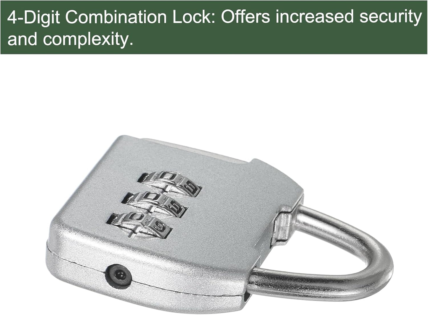 Outdoor Combination Padlock Set with Security Cables, Steel Chains - Ideal for Lockers, Baggage, Bikes - Silver, 1.6Ft