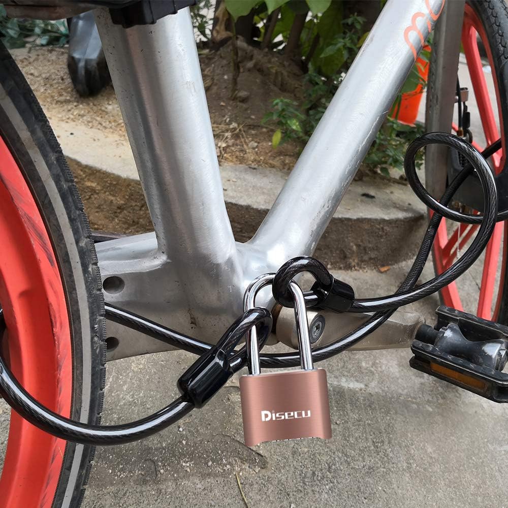 Outdoor Waterproof Heavy Duty 4 Digit Combination Lock with Long Shackle for School Gym Locker, Hasp Storage, Fence, Gate - Brass - WildKart