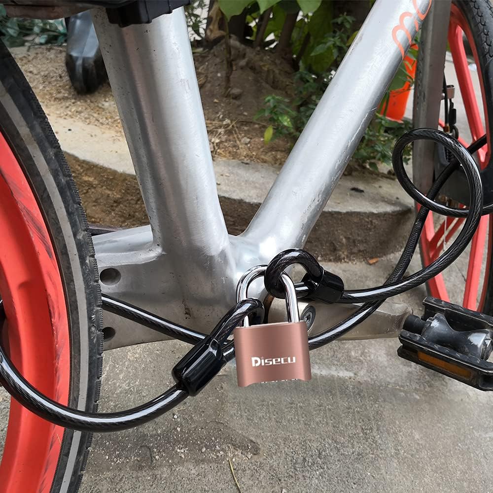 Outdoor Waterproof Heavy Duty Combination Lock with 1.3 Inch Shackle for Gate, Fence, Gym Locker - Antique Brass