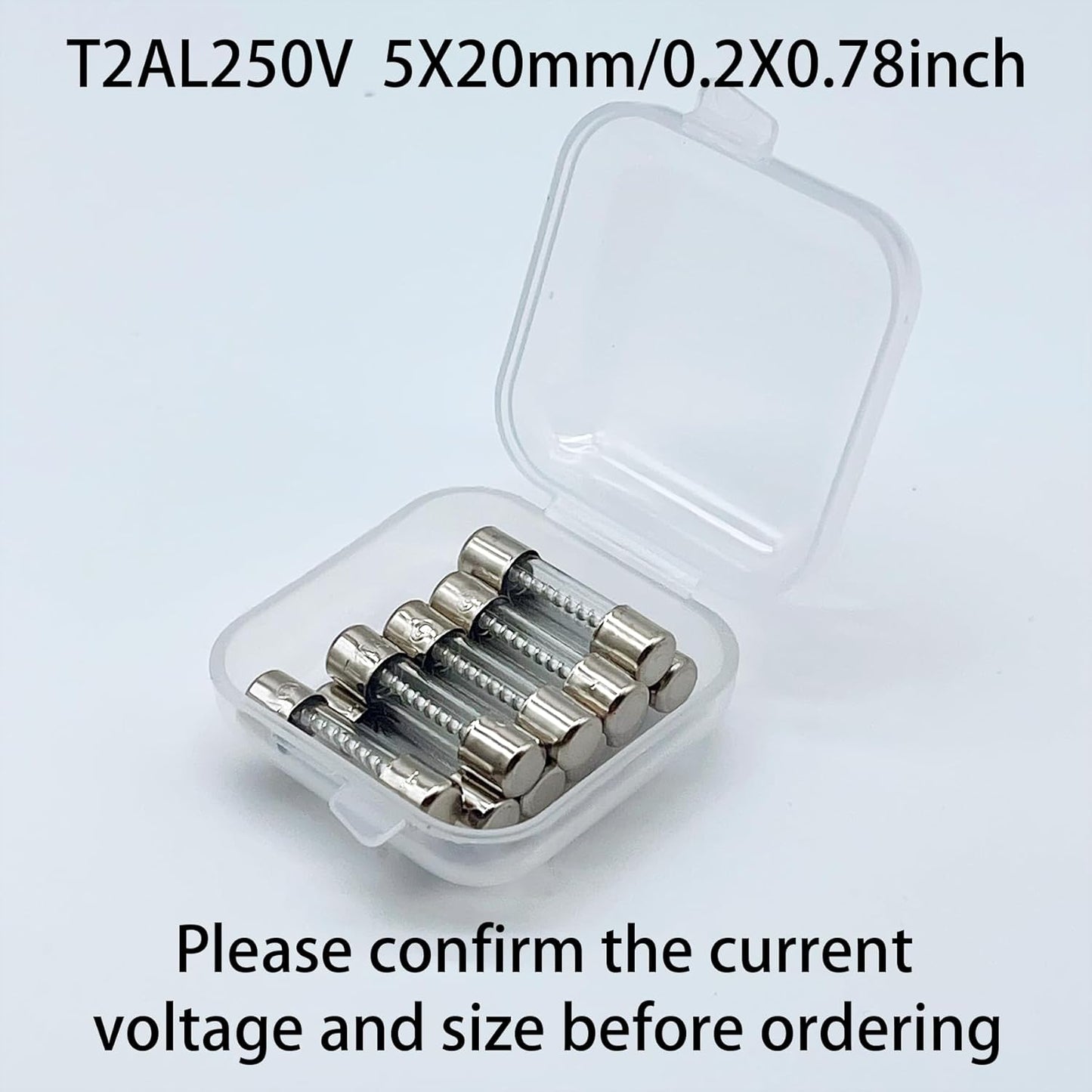 Pack of 10 ACME Slow Blow Glass Fuses 2A 250V 5x20mm for Power Supply, Microwave, Auto Accessories - Time-delay Replacement Circuit Breakers