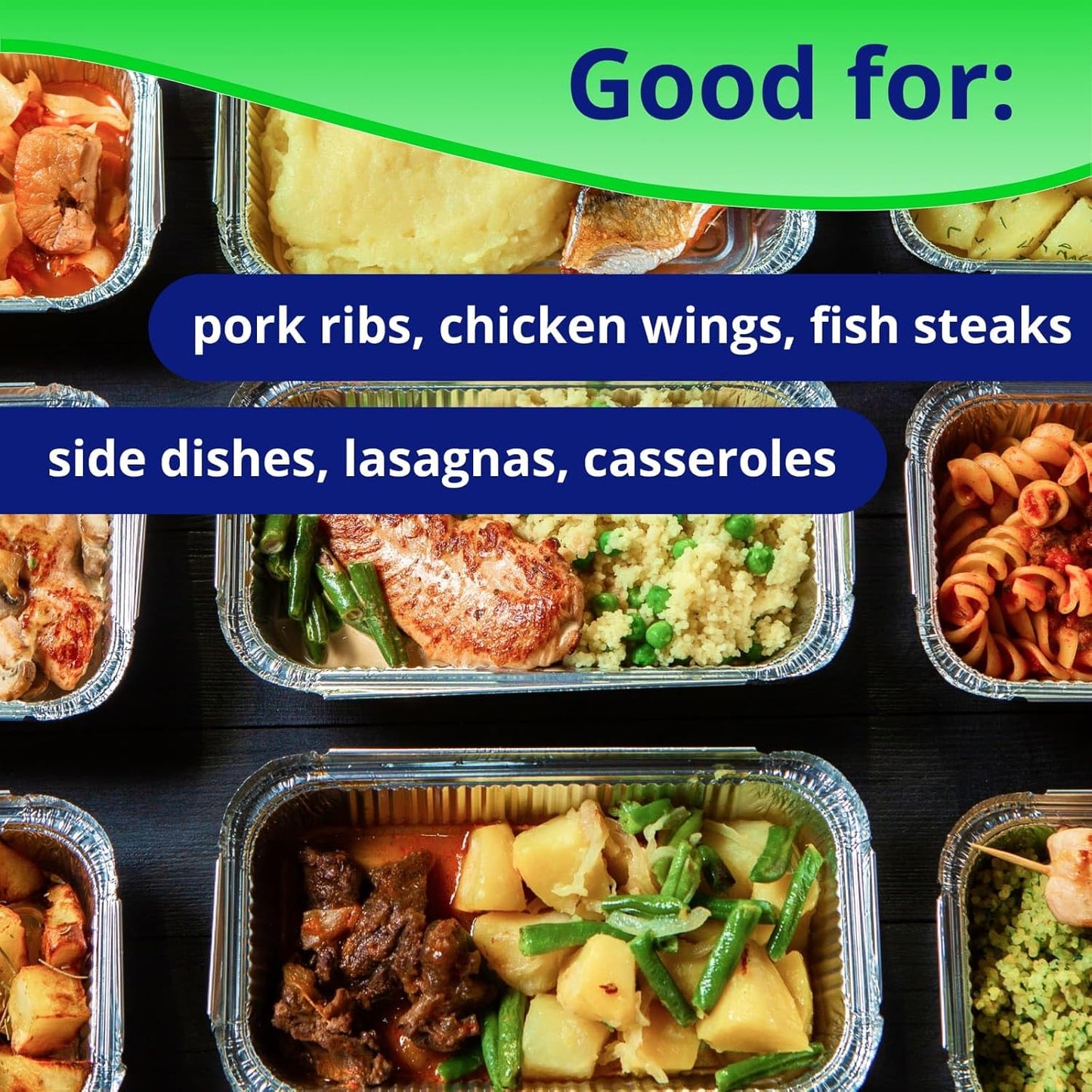 Pack of 10 Half-Size Aluminum Steam Table Pans with Lids - Shallow 13" x 11" x 1.5" - Disposable Foil Pans for Grilling, Roasting, BBQ, Cooking - Ideal for Baking and Freezing