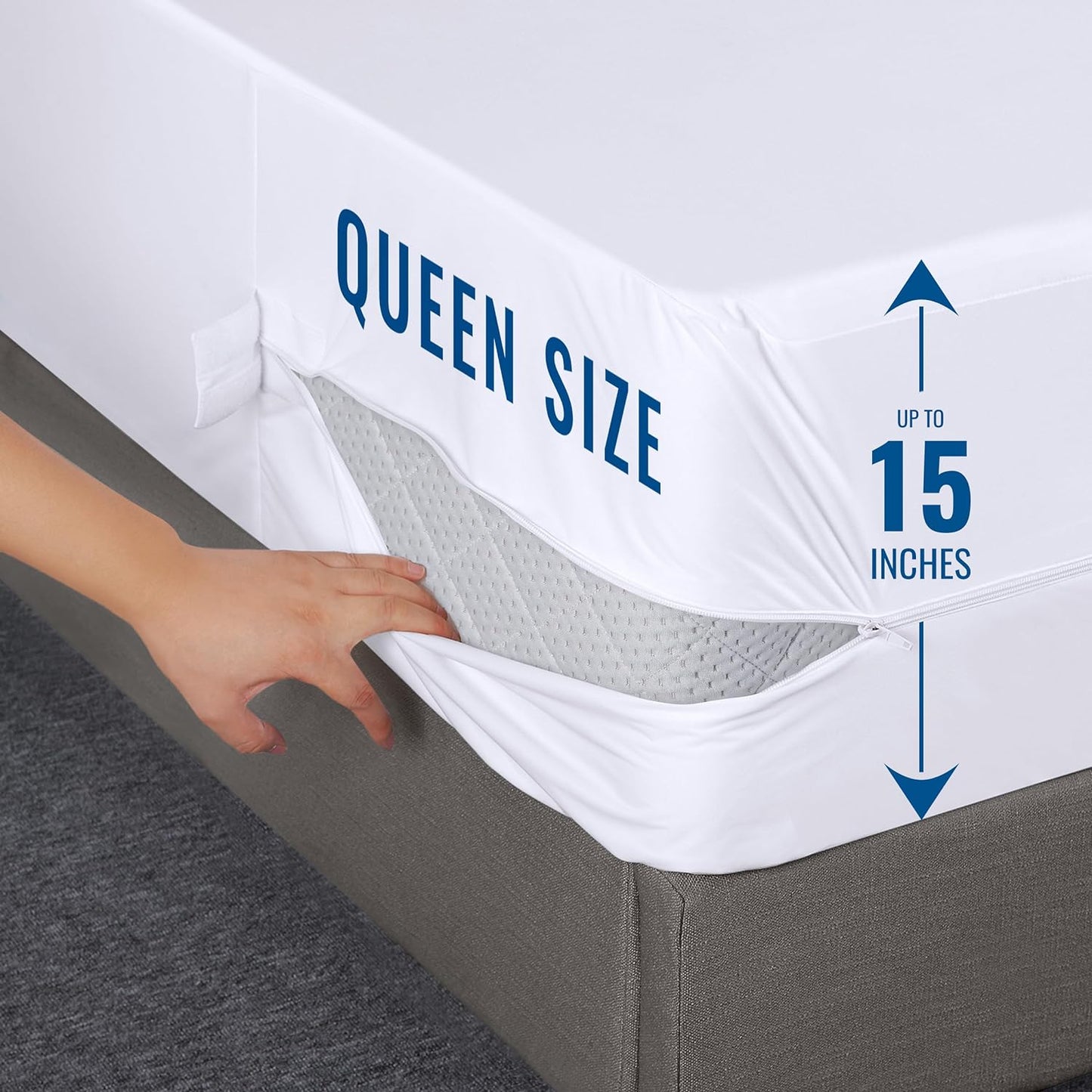 Pack of 10 Utopia Bedding Zippered Queen Mattress Encasements - 100% Waterproof, Bed Bug & Dust Mite Proof, Six-Sided Cover