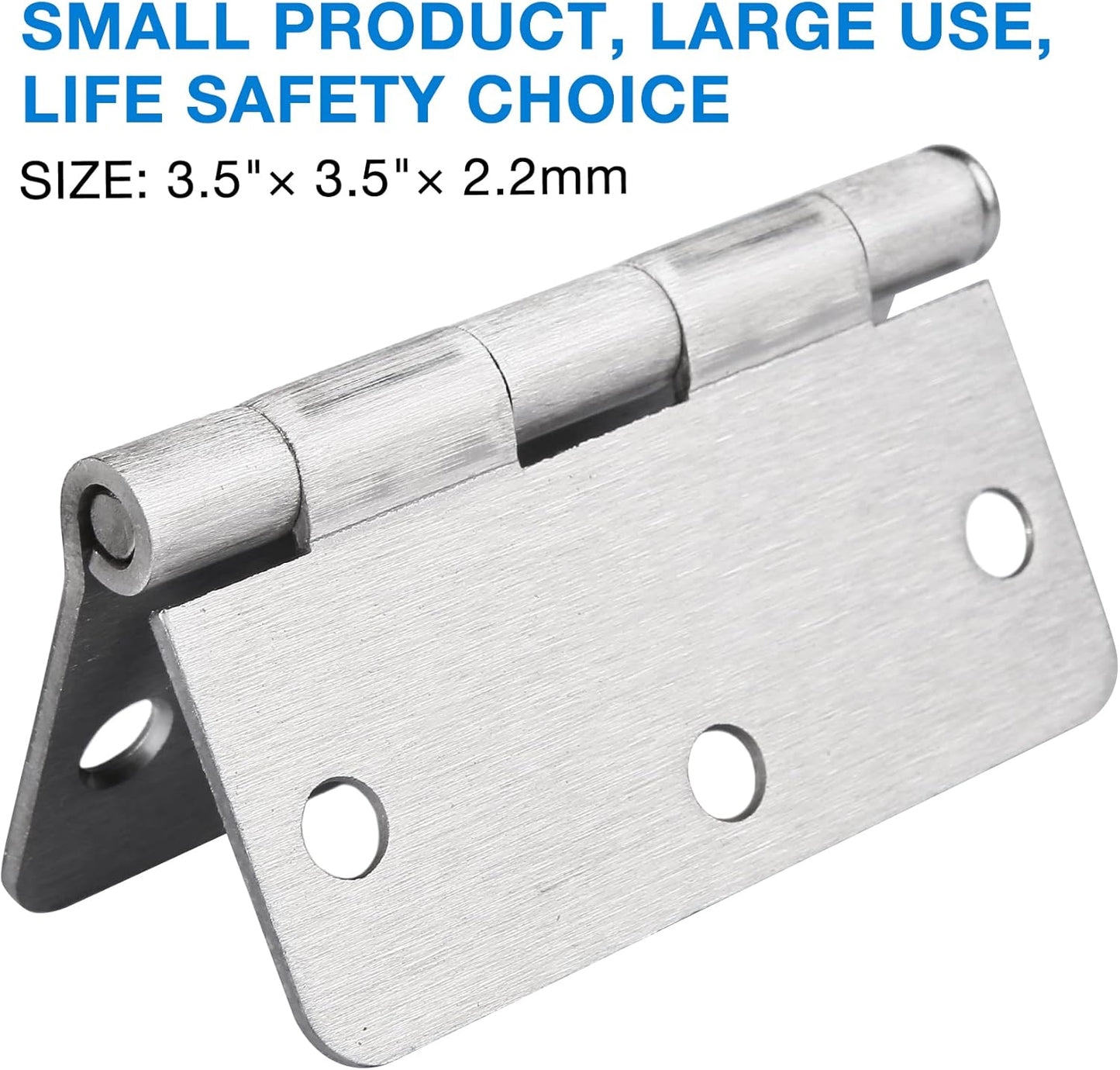 Pack of 12 JIW Satin Nickle Door Hinges - 3.5 inch with 1/4" Radius