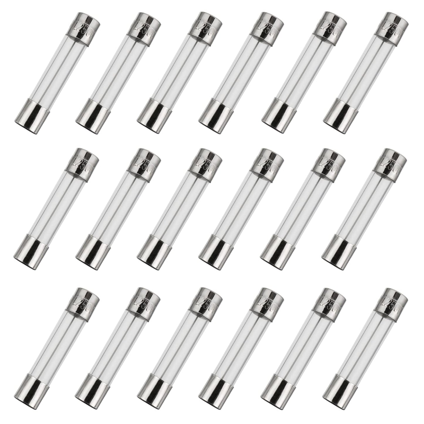 Pack of 18 BOJACK 6x30mm 1.5A 250V Fast-Blow Glass Fuses - 0.24x1.18 Inch Volt F1.5AL250V