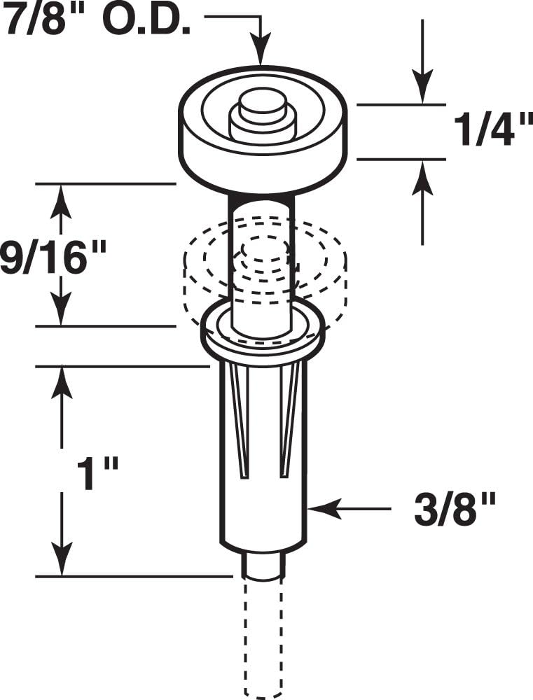 Pack of 2 Prime-Line N 6703 7/8 Inch Nylon Bi-Fold Closet Spring-Loaded Top Roller Guides - WildKart
