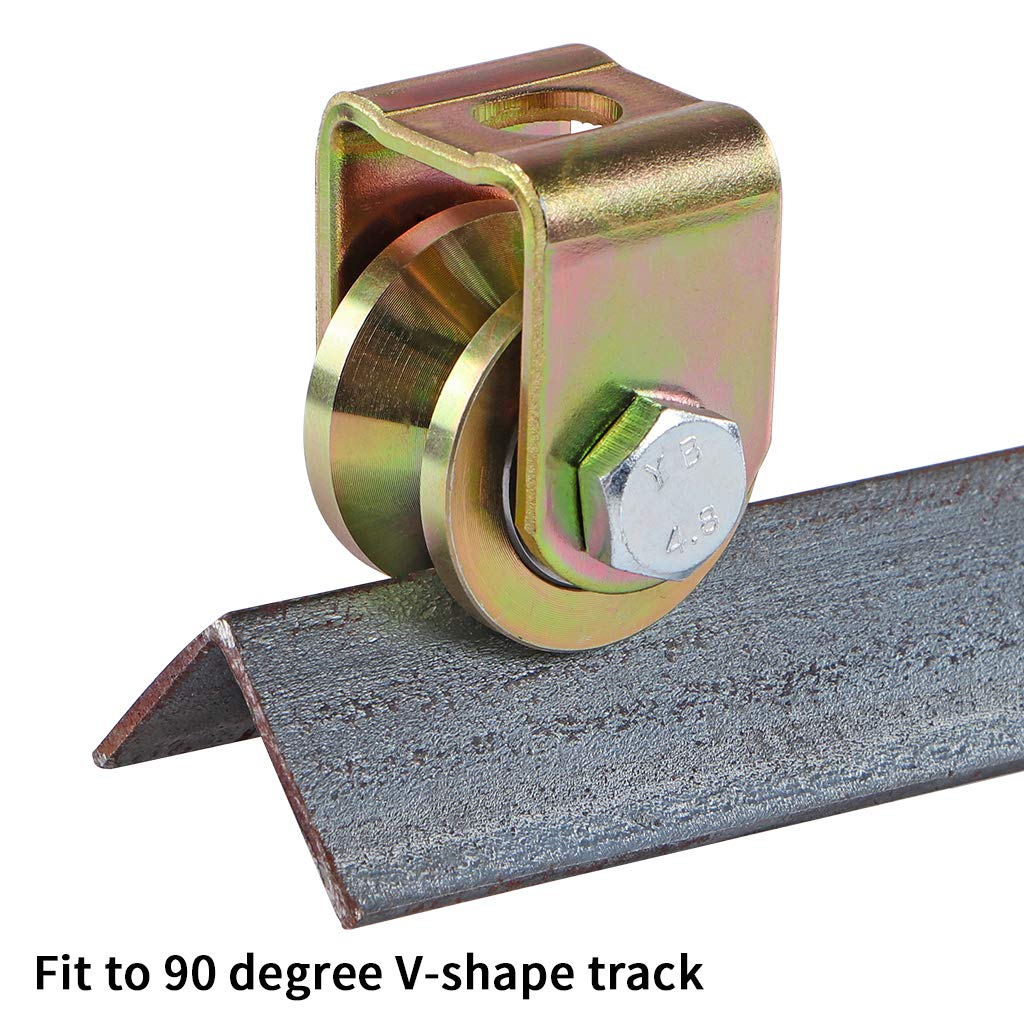 Pack of 4 Skelang V Groove Casters 1.25 inches for Sliding Gates, Rolling Gates, Industrial Machines - 300lbs Capacity